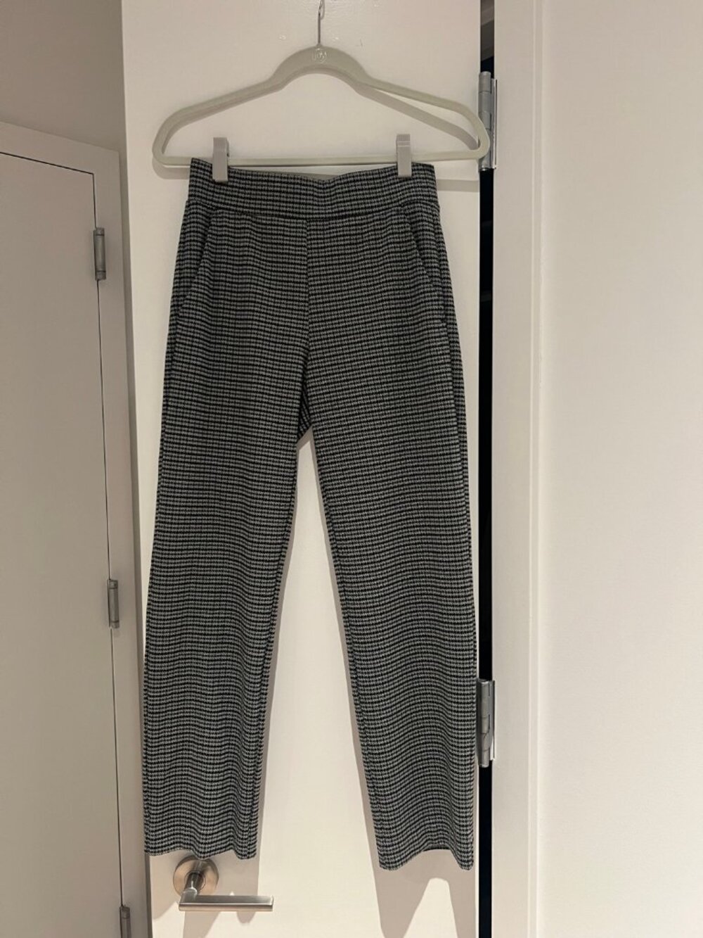 LOFT Houndstooth Wide-Leg Trousers